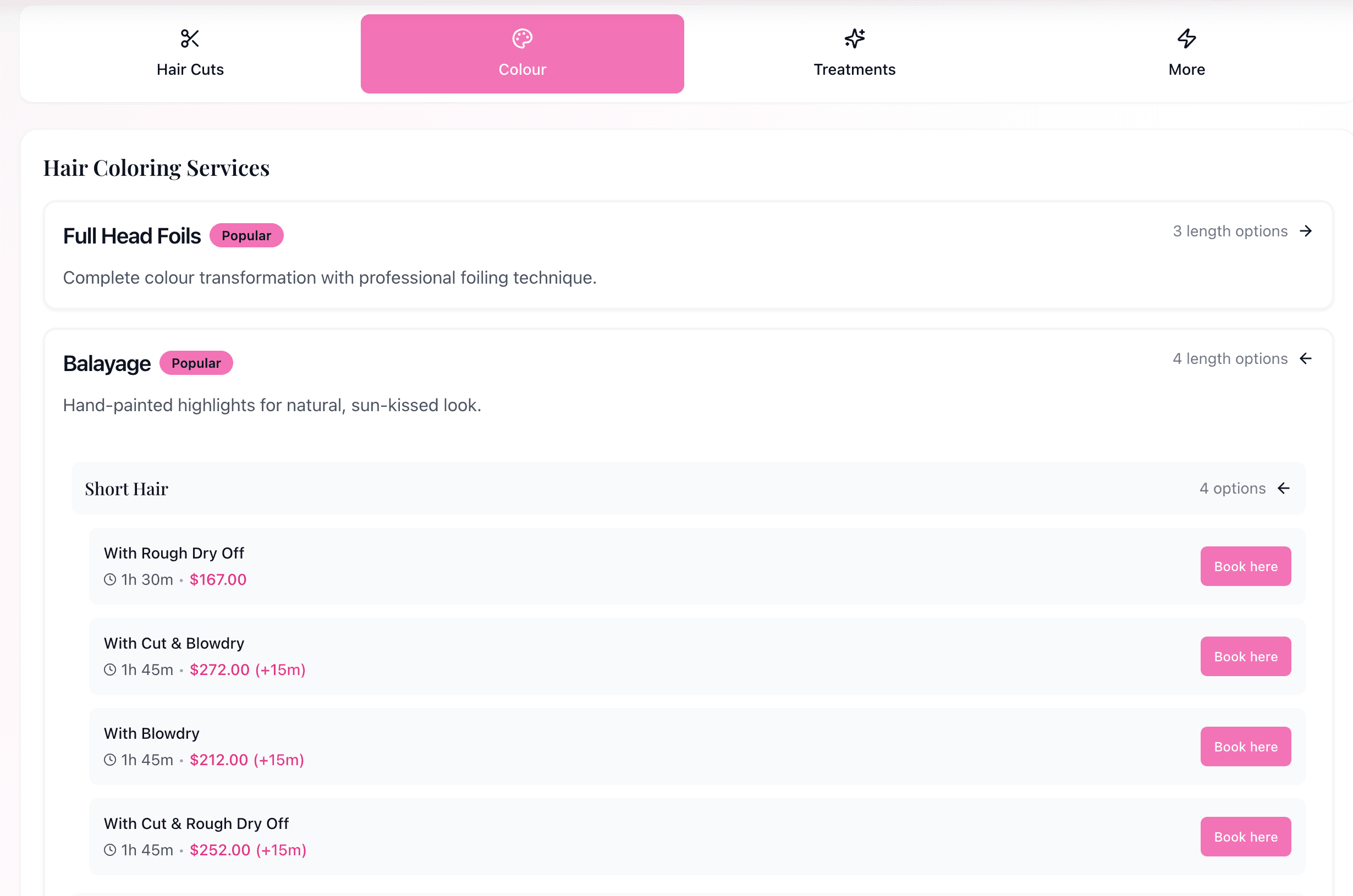 New Aurasite service selection