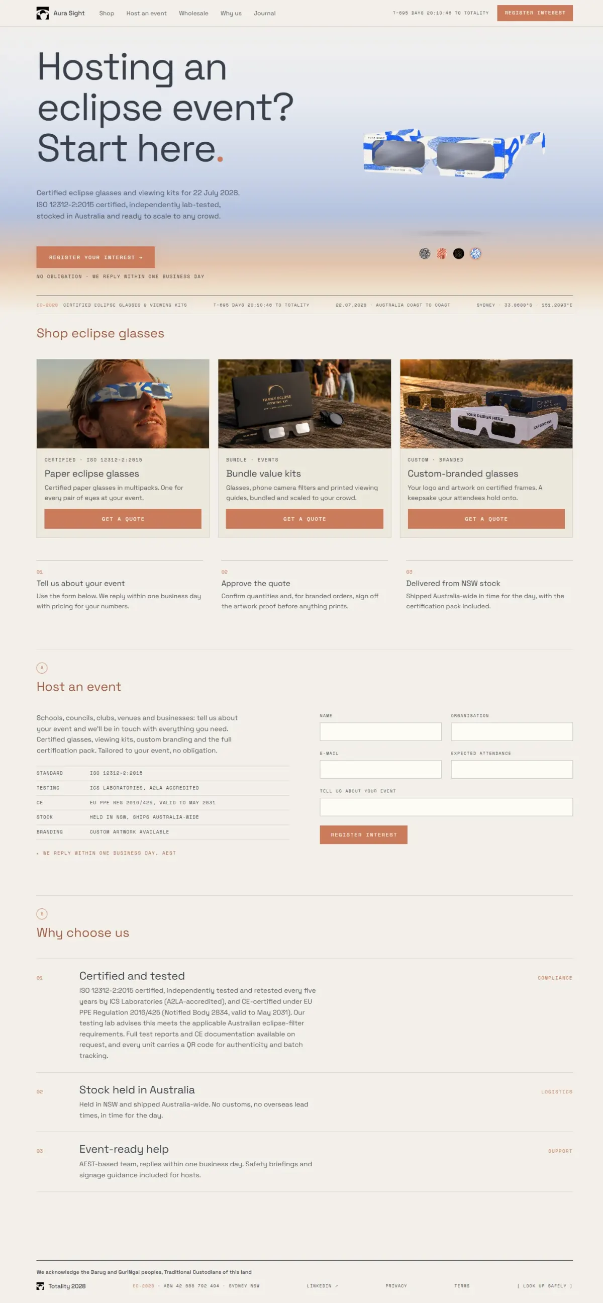 eclipseglasses.com.au full page